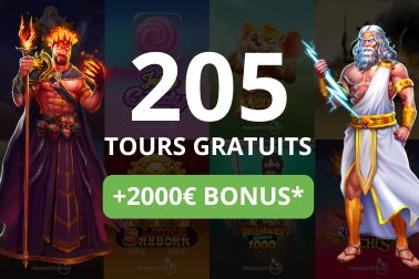 205 TOURS GRATUITS +2000€ BONUS*